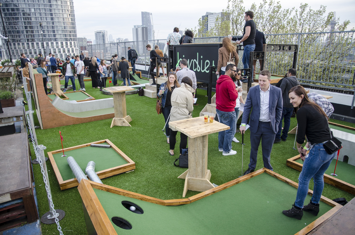 Roof East - Birdies crazy golf, rooftop cinema, rockadollar hotd